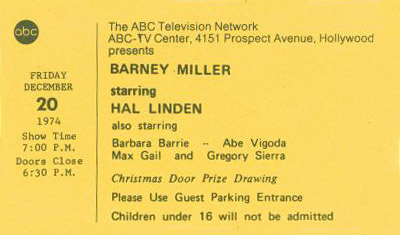 Barney Miller taping, ABC-TV Center, Hollywood.